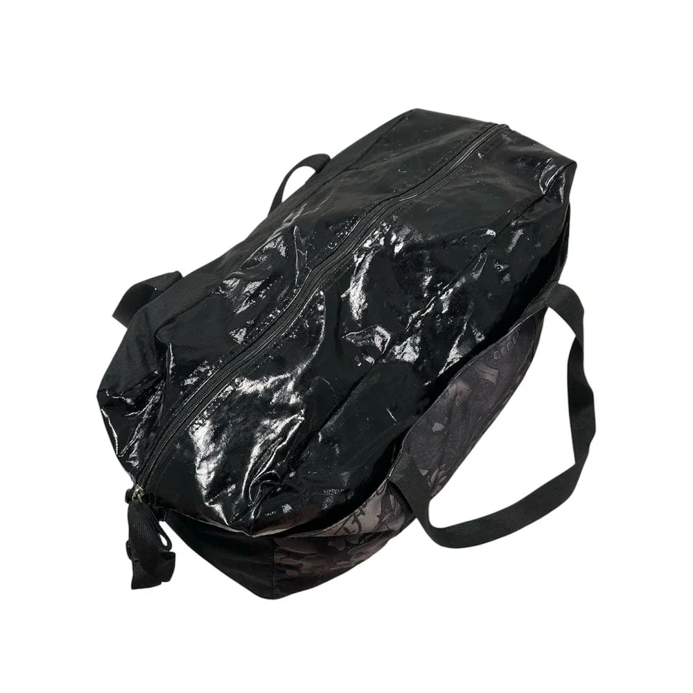 Ed Hardy Y2K Duffel Bag Black Tattoo Print Skull Tiger Travel Gym Bag